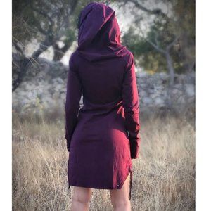 Medium Red Long Sleeve Hooded Dress